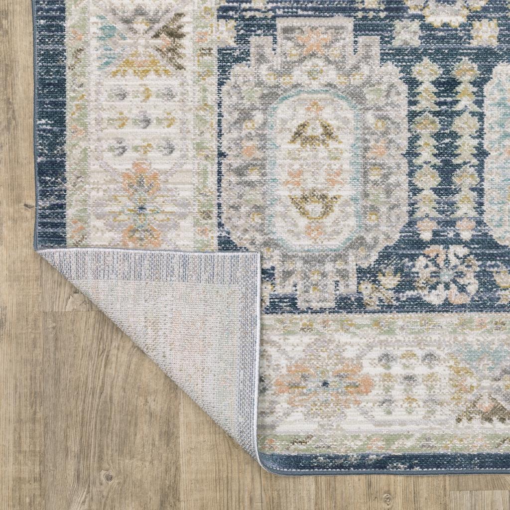 Oriental Weavers Cavett CAV07 Blue Rectangle Indoor Runner Oriental Pattern-