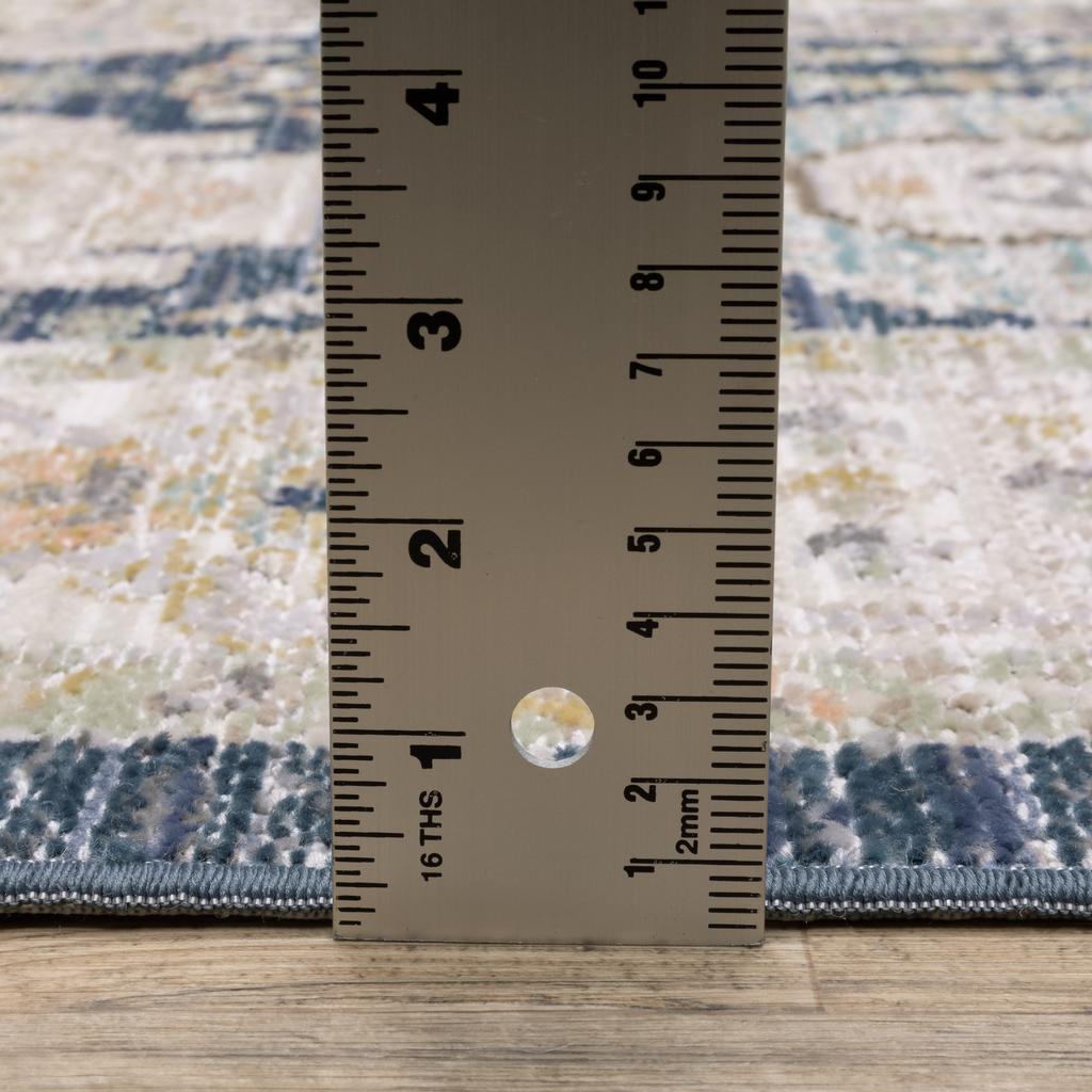 Oriental Weavers Cavett CAV07 Blue Rectangle Indoor Runner Oriental Pattern-