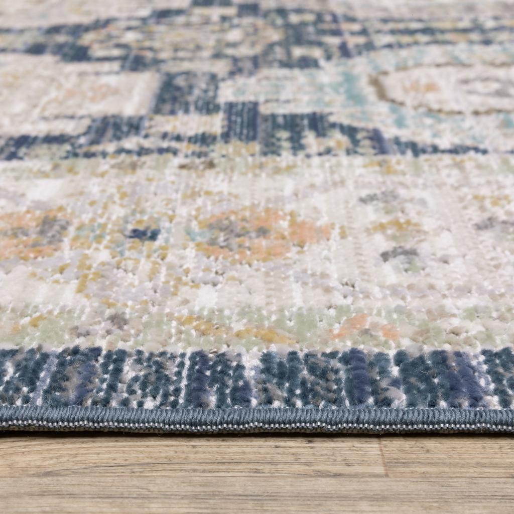 Oriental Weavers Cavett CAV07 Blue Rectangle Indoor Runner Oriental Pattern-