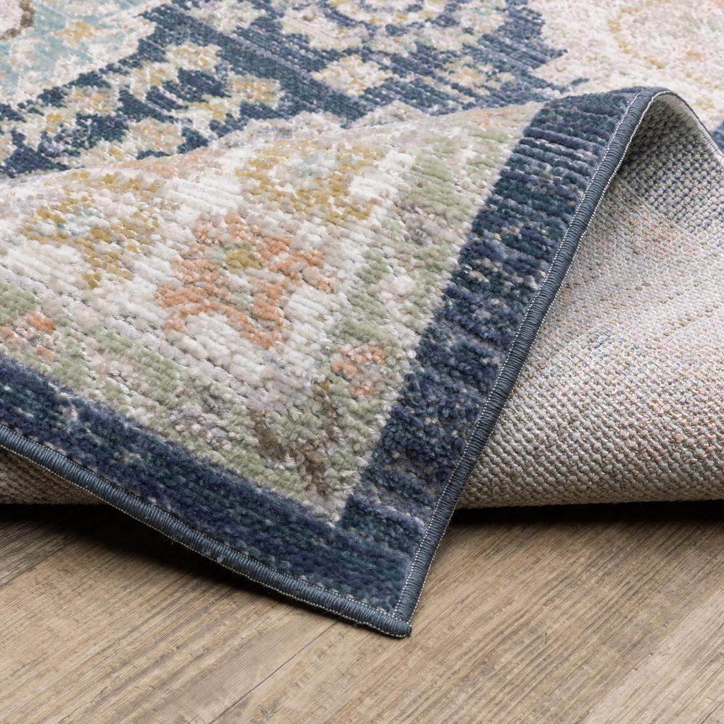 Oriental Weavers Cavett CAV07 Blue Rectangle Indoor Runner Oriental Pattern-