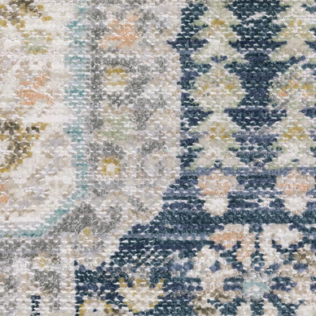 Oriental Weavers Cavett CAV07 Blue Rectangle Indoor Runner Oriental Pattern-