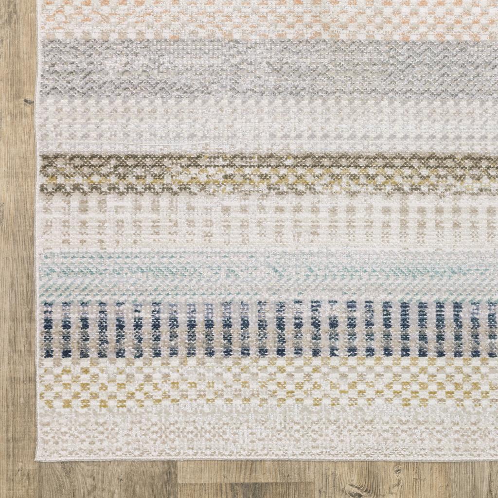 Oriental Weavers Cavett CAV08 Ivory Rectangle Indoor Runner Stripe Pattern-