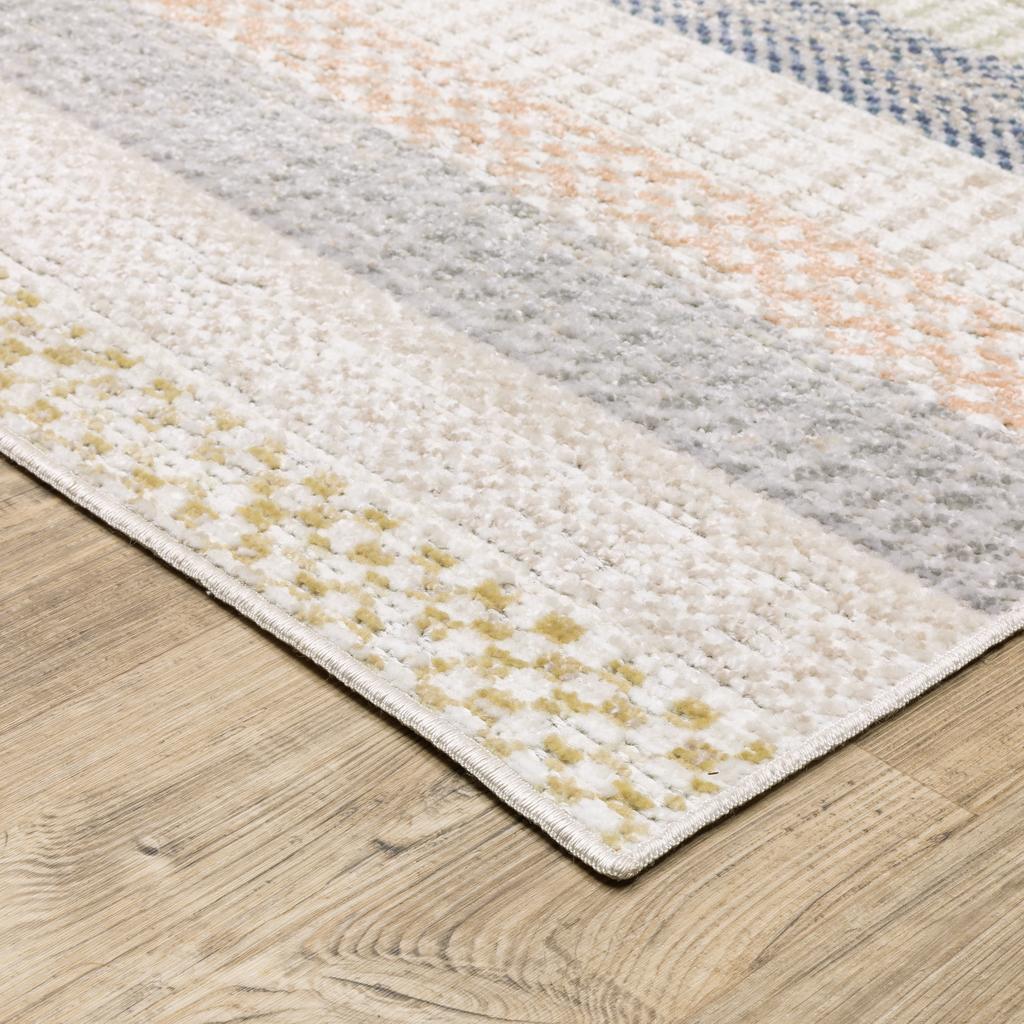 Oriental Weavers Cavett CAV08 Ivory Rectangle Indoor Runner Stripe Pattern-