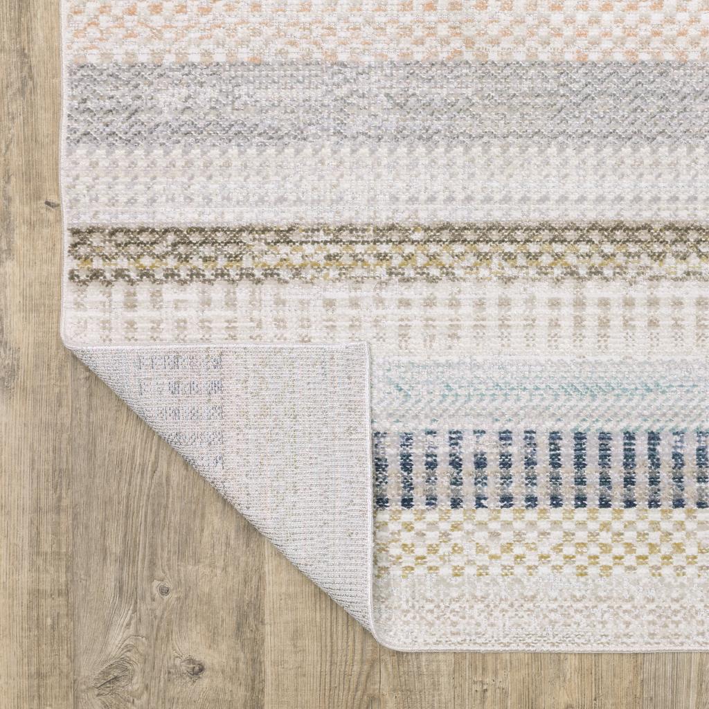 Oriental Weavers Cavett CAV08 Ivory Rectangle Indoor Runner Stripe Pattern-