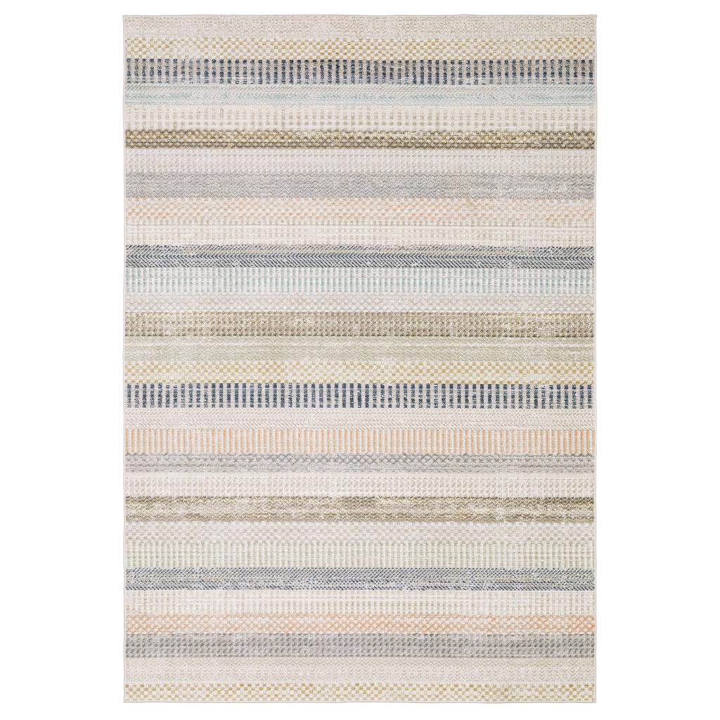 Oriental Weavers Cavett CAV08 Ivory Rectangle Indoor Runner Stripe Pattern-
