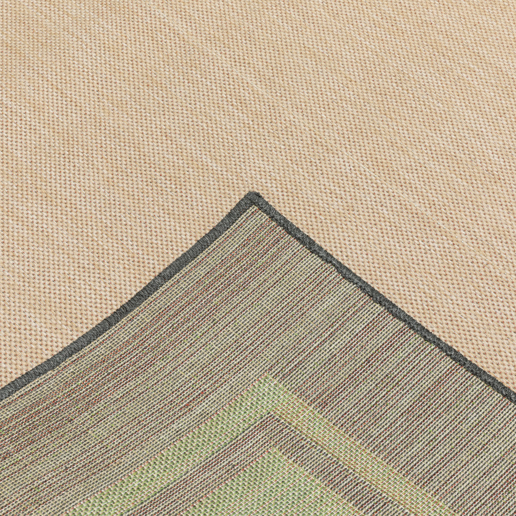 Oriental Weavers Cayman 5594K Sand/Charcoal Rectangle Indoor / Outdoor Area Rug - Stain Resistant Machine Made Patio Rug with Border Pattern