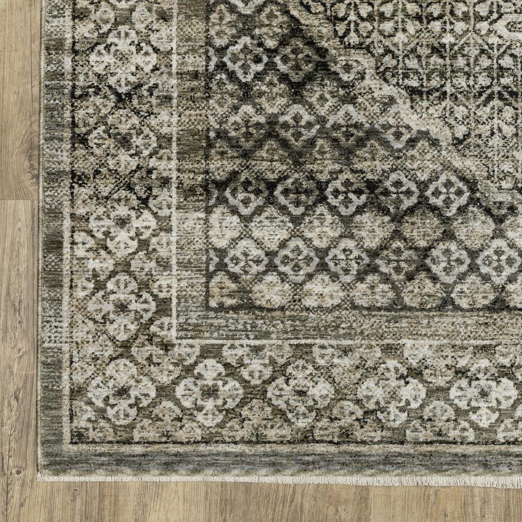 Oriental Weavers Chamberlain CH02D Grey Rectangle Indoor Runner Medallion Pattern-