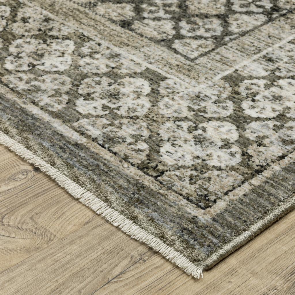 Oriental Weavers Chamberlain CH02D Grey Rectangle Indoor Area Rug Medallion Pattern-