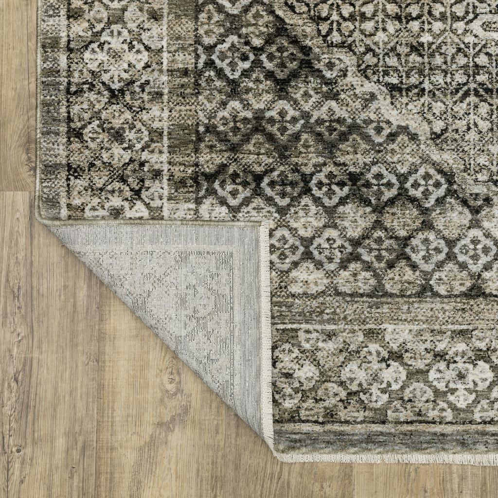 Oriental Weavers Chamberlain CH02D Grey Rectangle Indoor Area Rug Medallion Pattern-