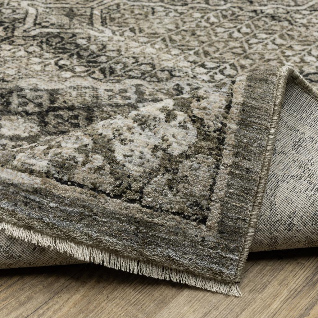 Oriental Weavers Chamberlain CH02D Grey Rectangle Indoor Runner Medallion Pattern-