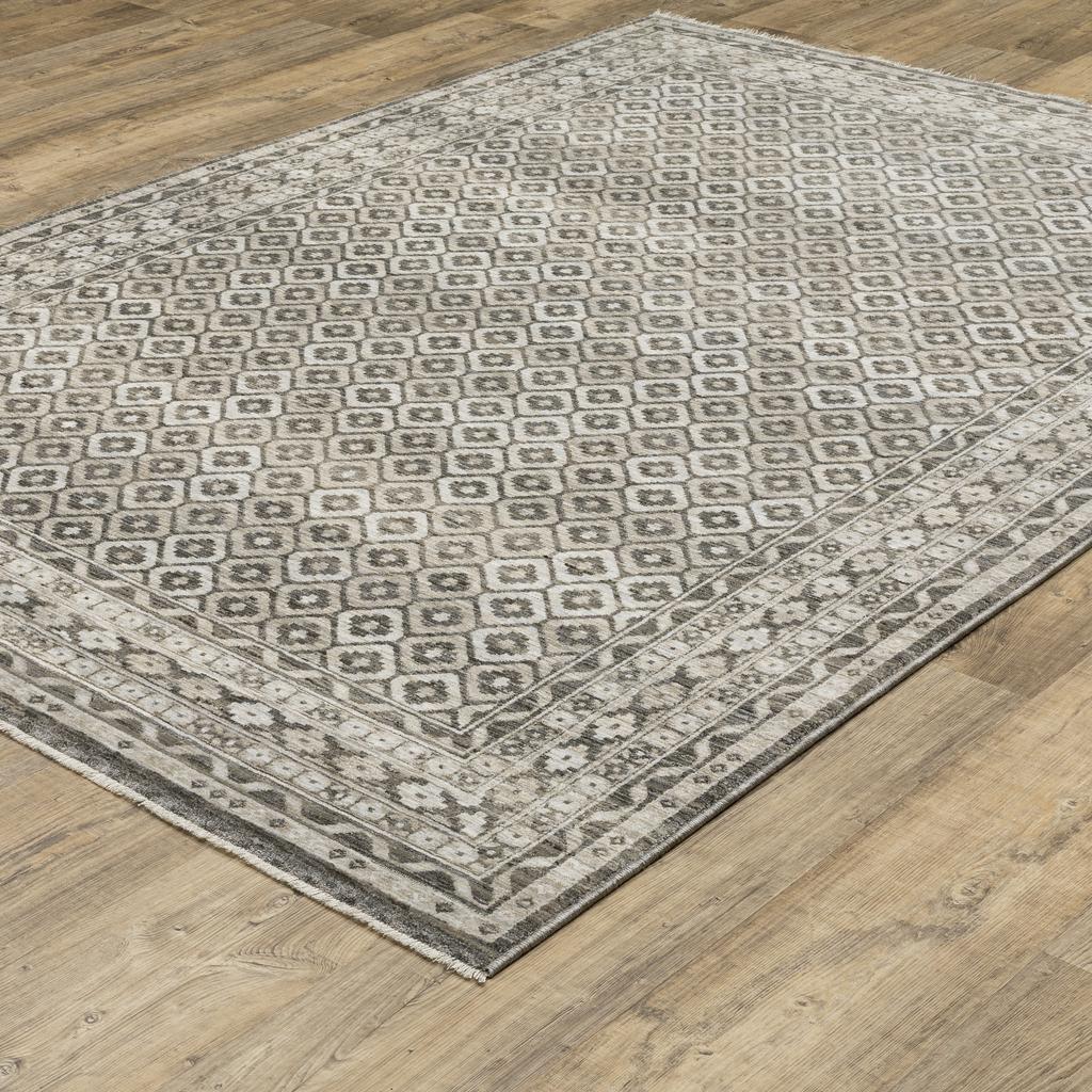 Oriental Weavers Chamberlain CH03B Grey Rectangle Indoor Area Rug Panel Pattern-