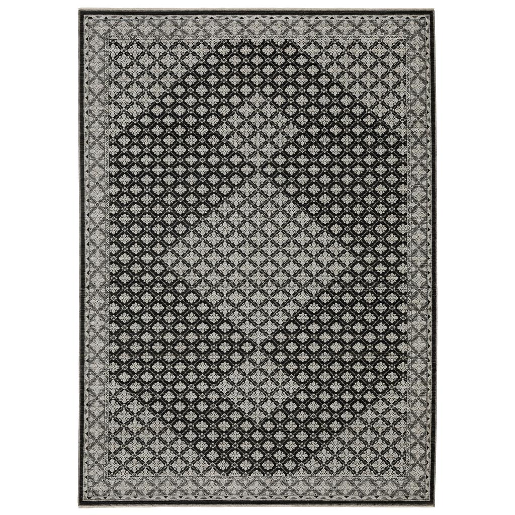 Oriental Weavers Chamberlain CH04A Black Rectangle Indoor Area Rug Diamond Pattern-