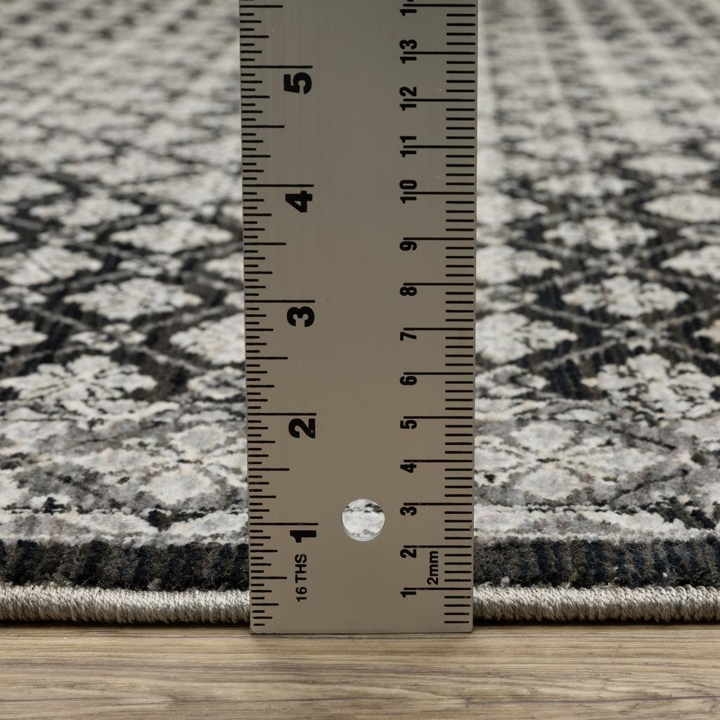 Oriental Weavers Chamberlain CH04A Black Rectangle Indoor Runner Diamond Pattern-