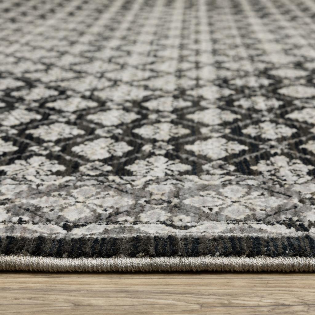 Oriental Weavers Chamberlain CH04A Black Rectangle Indoor Area Rug Diamond Pattern-