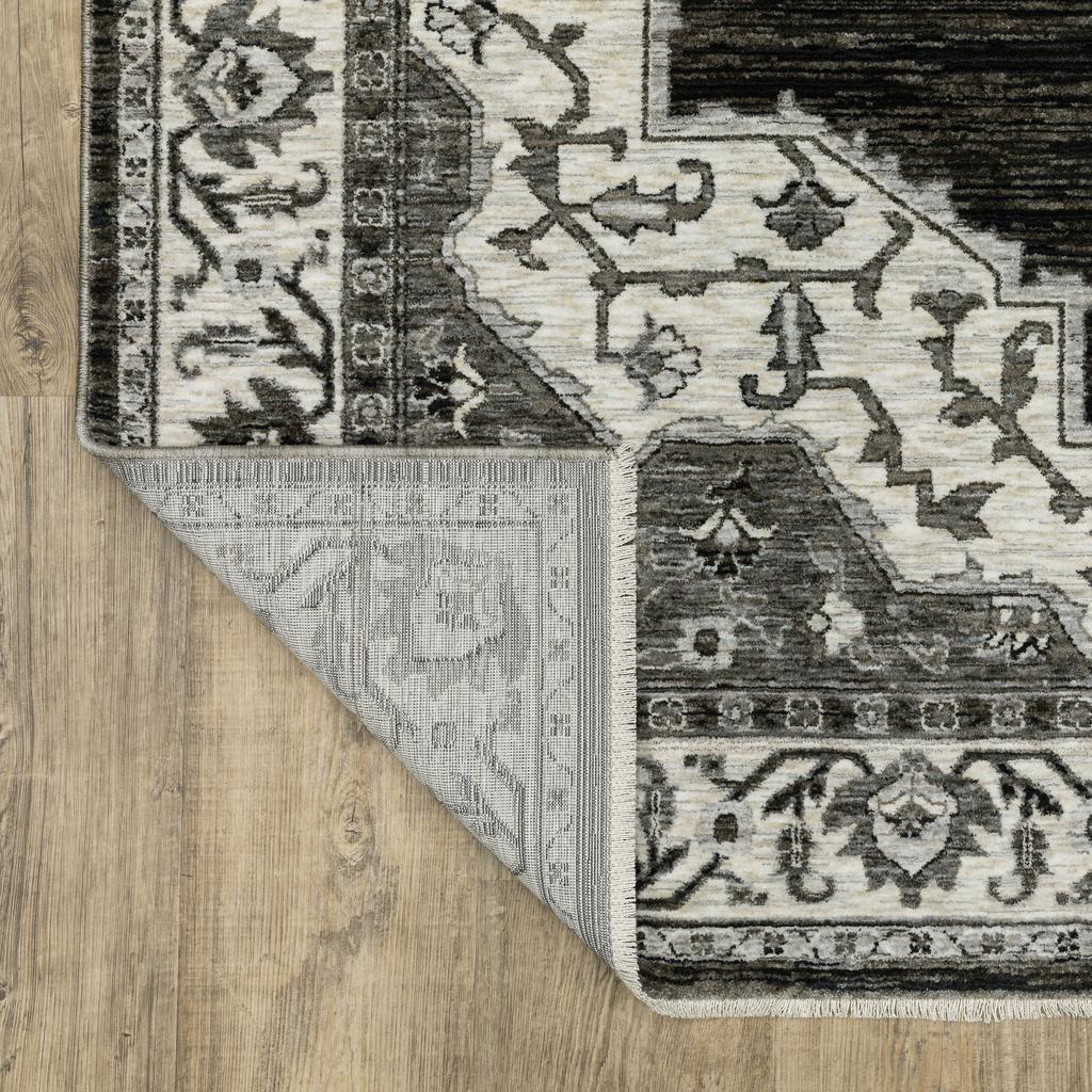 Oriental Weavers Chamberlain CH05C Charcoal Rectangle Indoor Area Rug Medallion Pattern-