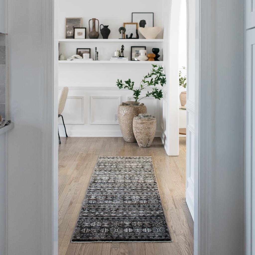 Oriental Weavers Chamberlain CH07C Black Rectangle Indoor Runner Tribal Pattern-