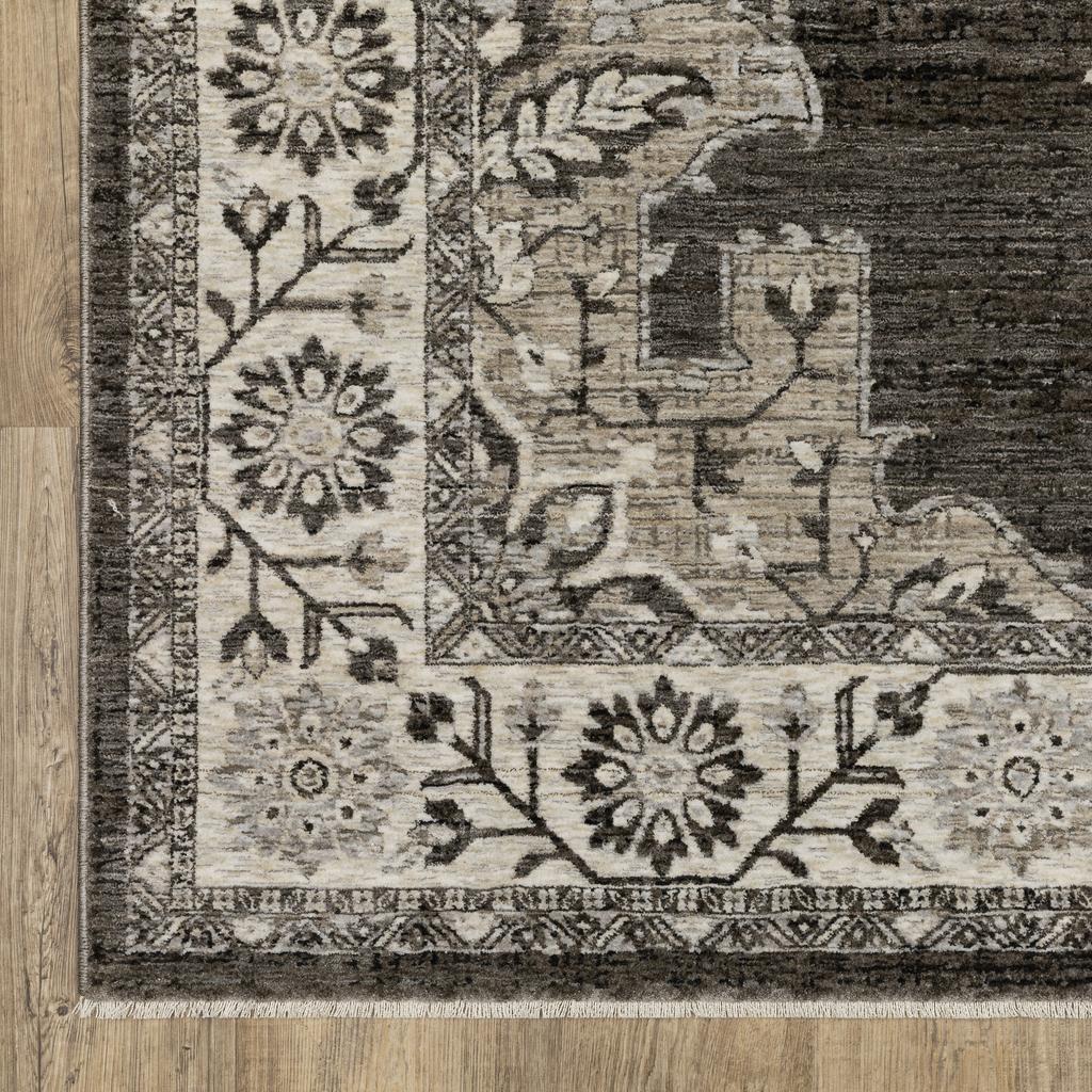 Oriental Weavers Chamberlain CH08B Grey Rectangle Indoor Area Rug Medallion Pattern-