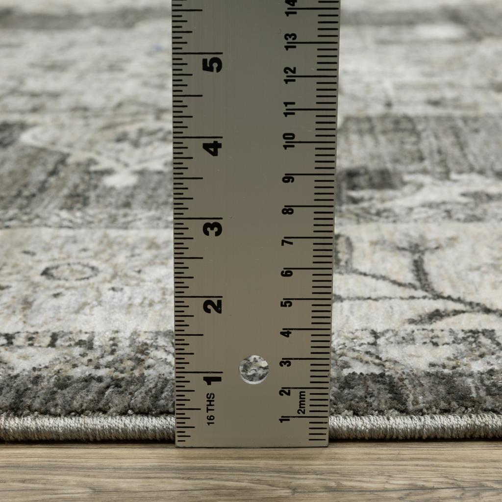 Oriental Weavers Chamberlain CH08B Grey Rectangle Indoor Area Rug Medallion Pattern-