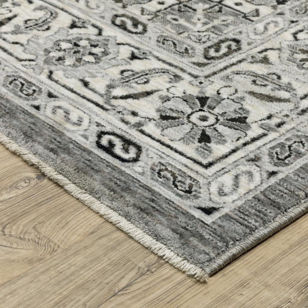 Oriental Weavers Chamberlain CH10L Grey Rectangle Indoor Area Rug Medallion Pattern-