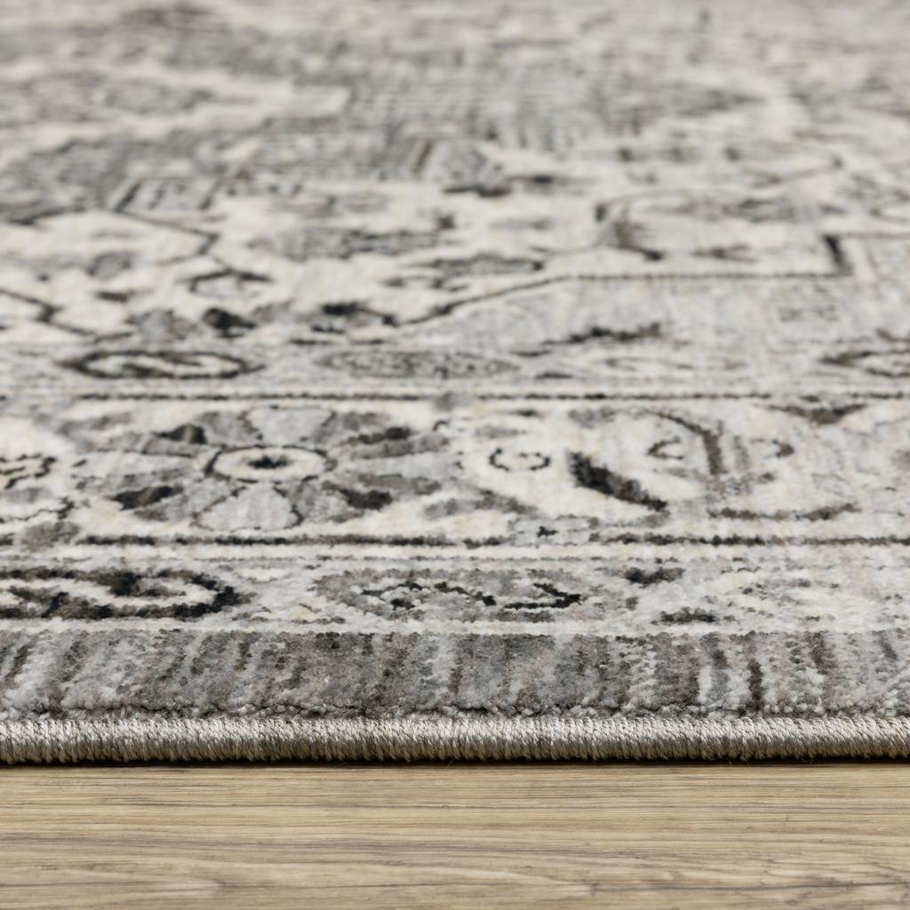 Oriental Weavers Chamberlain CH10L Grey Rectangle Indoor Area Rug Medallion Pattern-