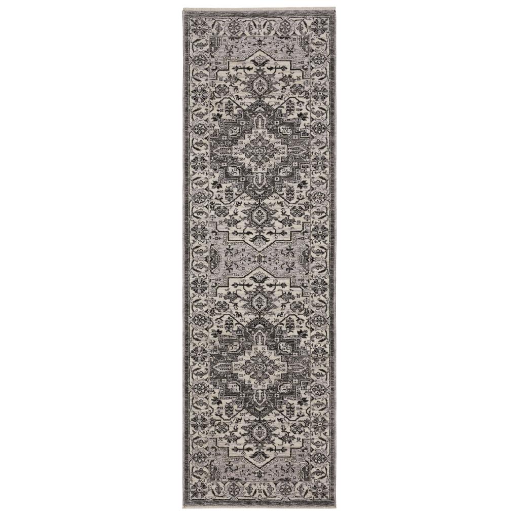 Oriental Weavers Chamberlain CH10L Grey Rectangle Indoor Runner Medallion Pattern-