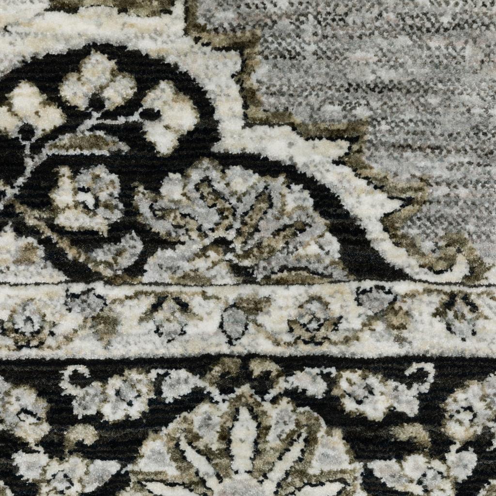Oriental Weavers Chamberlain CH11L Grey Rectangle Indoor Runner Medallion Pattern-