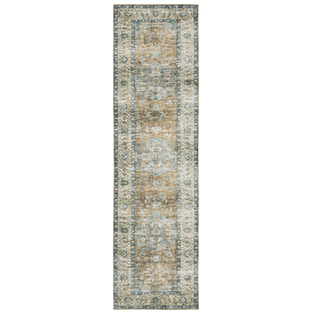 Oriental Weavers Charleston CHA02 Multicolor Rectangle Indoor Runner - Stain Resistant Vintage Style Rug with Medallion Design-