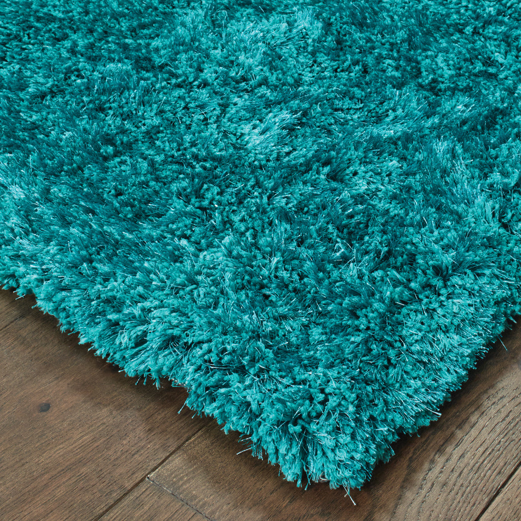 Oriental Weavers Cosmo 81104 Teal Rectangle Indoor Area Rug - Comfortable Stain Resistant Hand Tufted Shag Rug