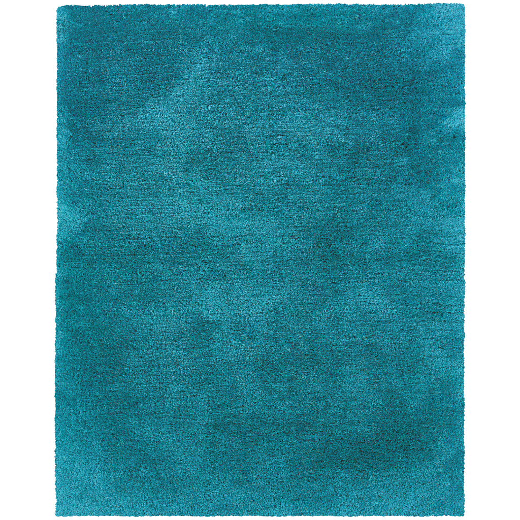 Oriental Weavers Cosmo 81104 Teal Rectangle Indoor Area Rug - Comfortable Stain Resistant Hand Tufted Shag Rug-