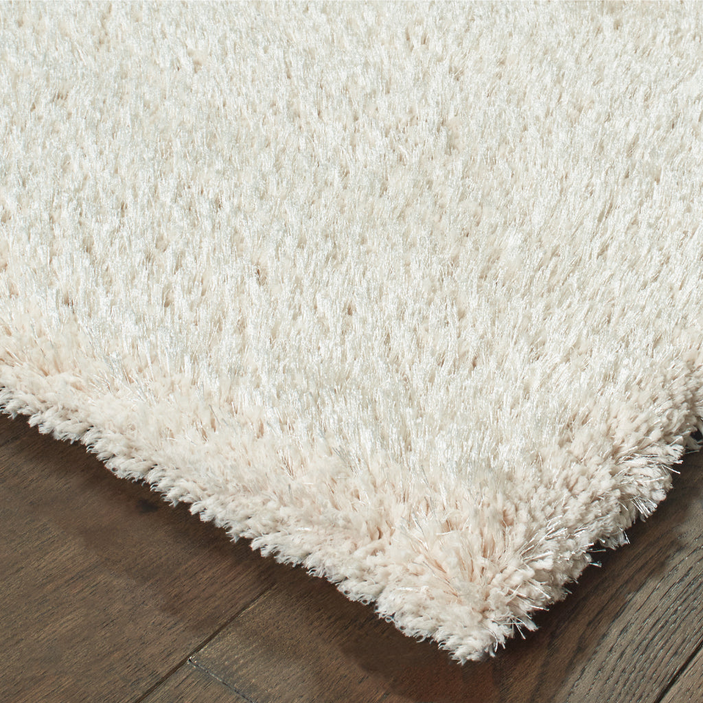 Oriental Weavers Cosmo 81105 Ivory Rectangle Indoor Area Rug - Comfortable Stain Resistant Hand Tufted Shag Rug