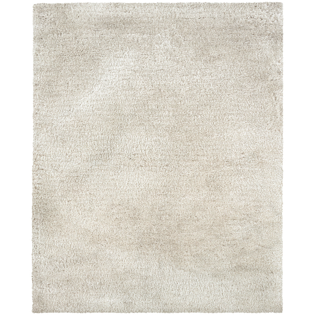 Oriental Weavers Cosmo 81105 Ivory Rectangle Indoor Area Rug - Comfortable Stain Resistant Hand Tufted Shag Rug