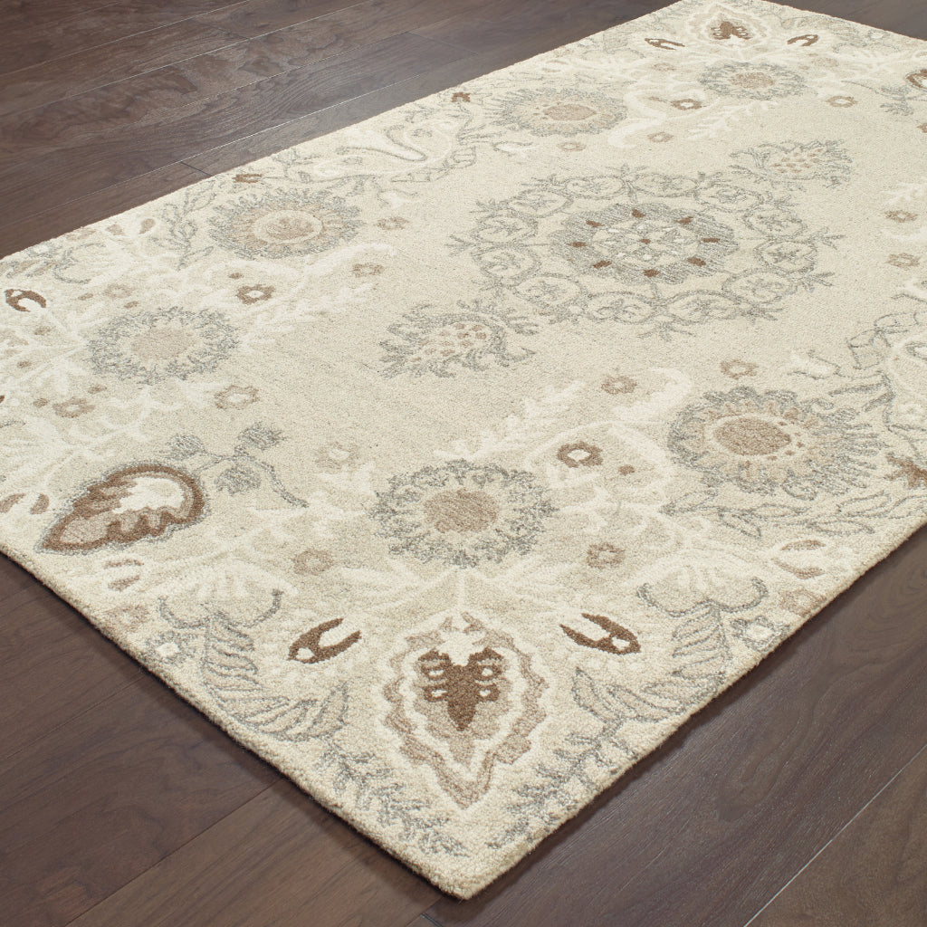 Oriental Weavers Craft 93000 Multicolor Rectangle Indoor Area Rug - Cozy Hand Tufted Floral Rug Made of 100% Wool