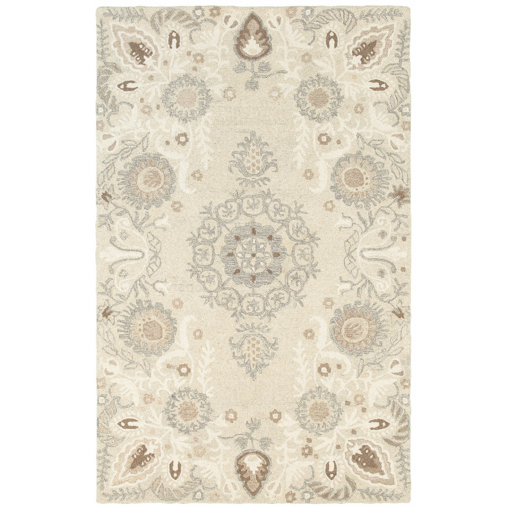Oriental Weavers Craft 93000 Multicolor Rectangle Indoor Area Rug - Cozy Hand Tufted Floral Rug Made of 100% Wool