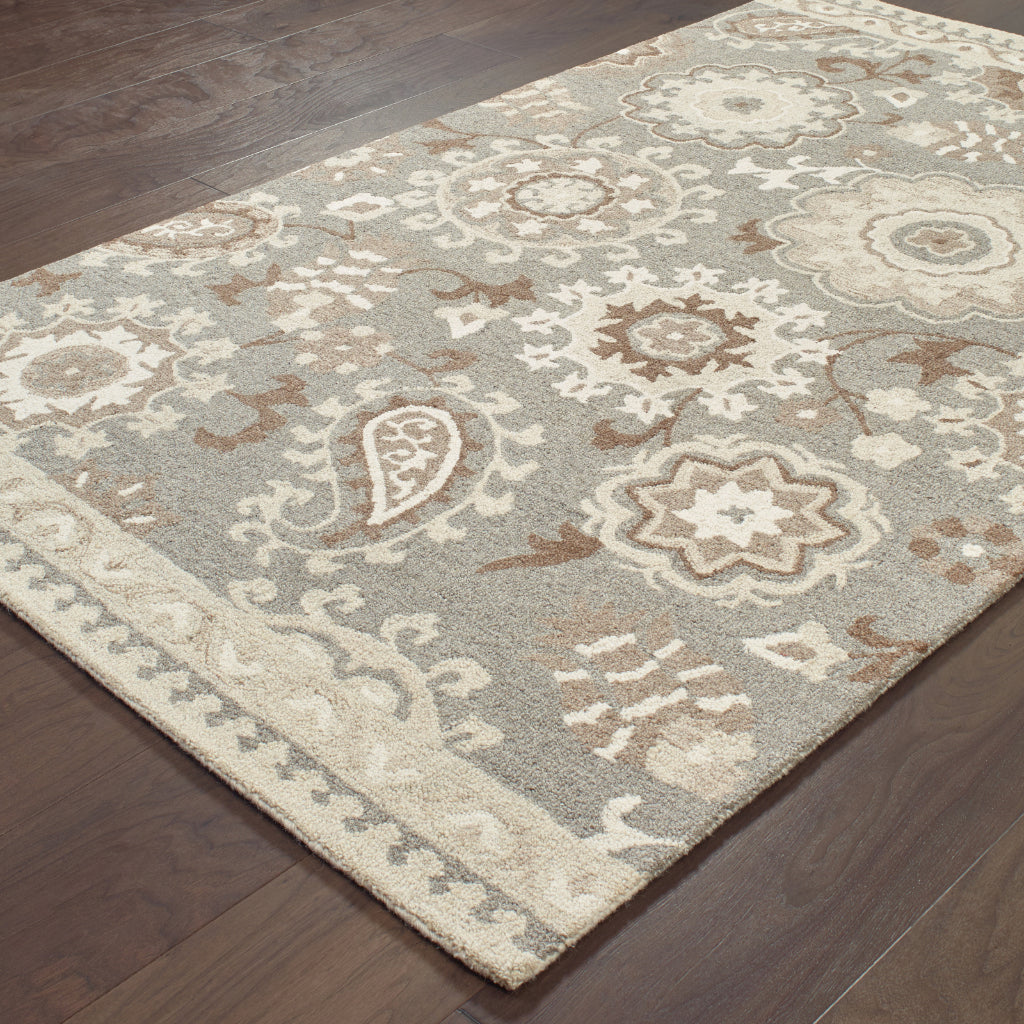 Oriental Weavers Craft 93003 Multicolor Rectangle Indoor Area Rug - Cozy Hand Tufted Floral Rug Made of 100% Wool