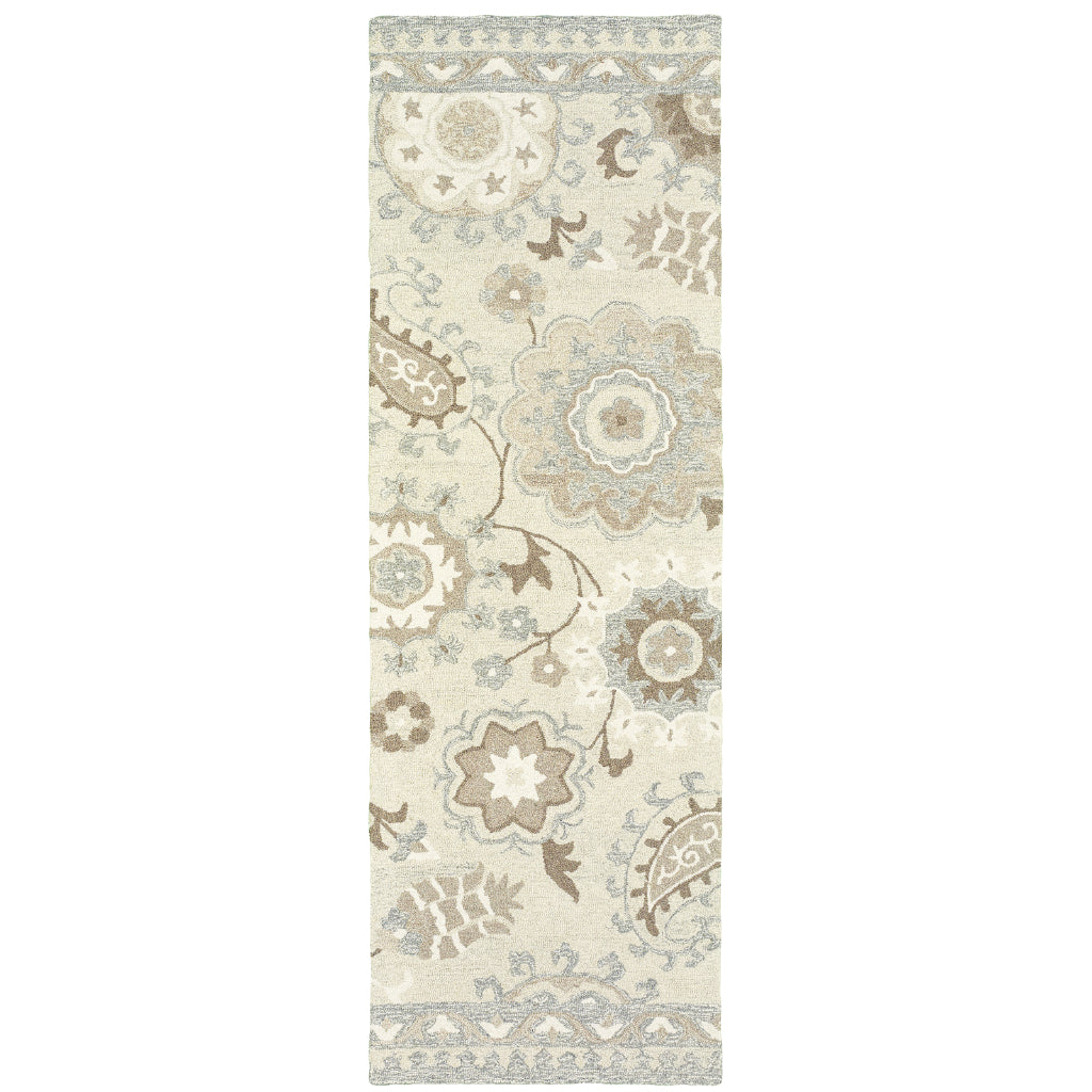 Oriental Weavers Craft 93005 Multicolor Rectangle Indoor Runner - Cozy Hand Tufted Floral Rug Made of 100% Wool-