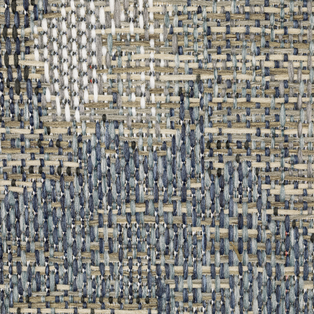 Oriental Weavers Cyprus 2101B Grey/Blue Rectangle Indoor / Outdoor Runner - Stain Resistant Machine Made Entryway &amp; Hallway Runner with Abstract Pattern