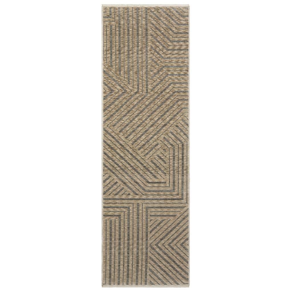 Oriental Weavers Echo ECH01 Beige Rectangle Indoor Runner Stripe Pattern-