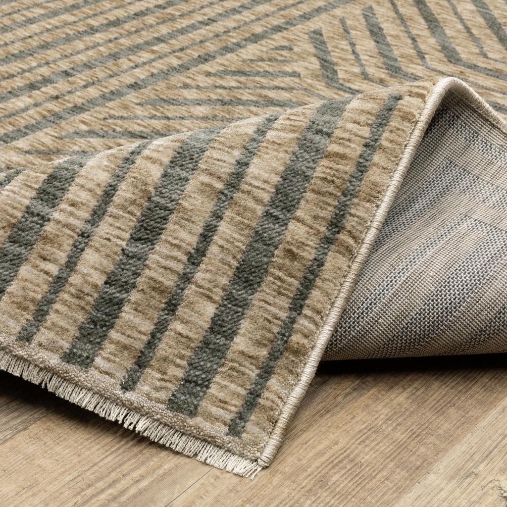 Oriental Weavers Echo ECH01 Beige Rectangle Indoor Runner Stripe Pattern-