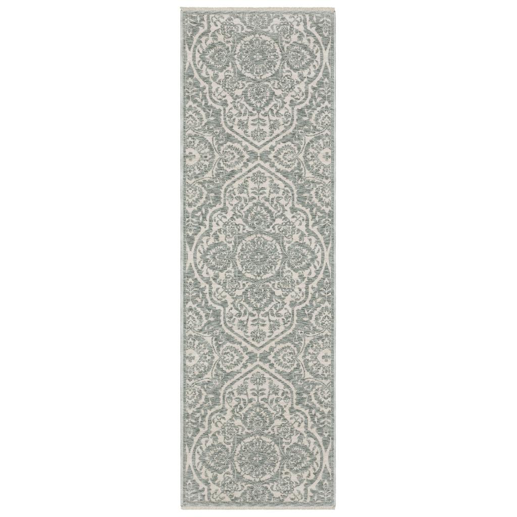 Oriental Weavers Echo ECH02 Green Rectangle Indoor Runner Medallion Pattern-