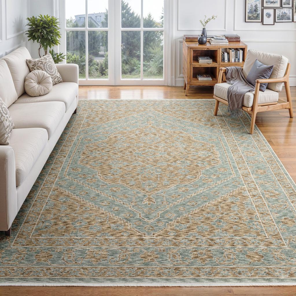 Oriental Weavers Echo ECH03 Brown Rectangle Indoor Area Rug Medallion Pattern-