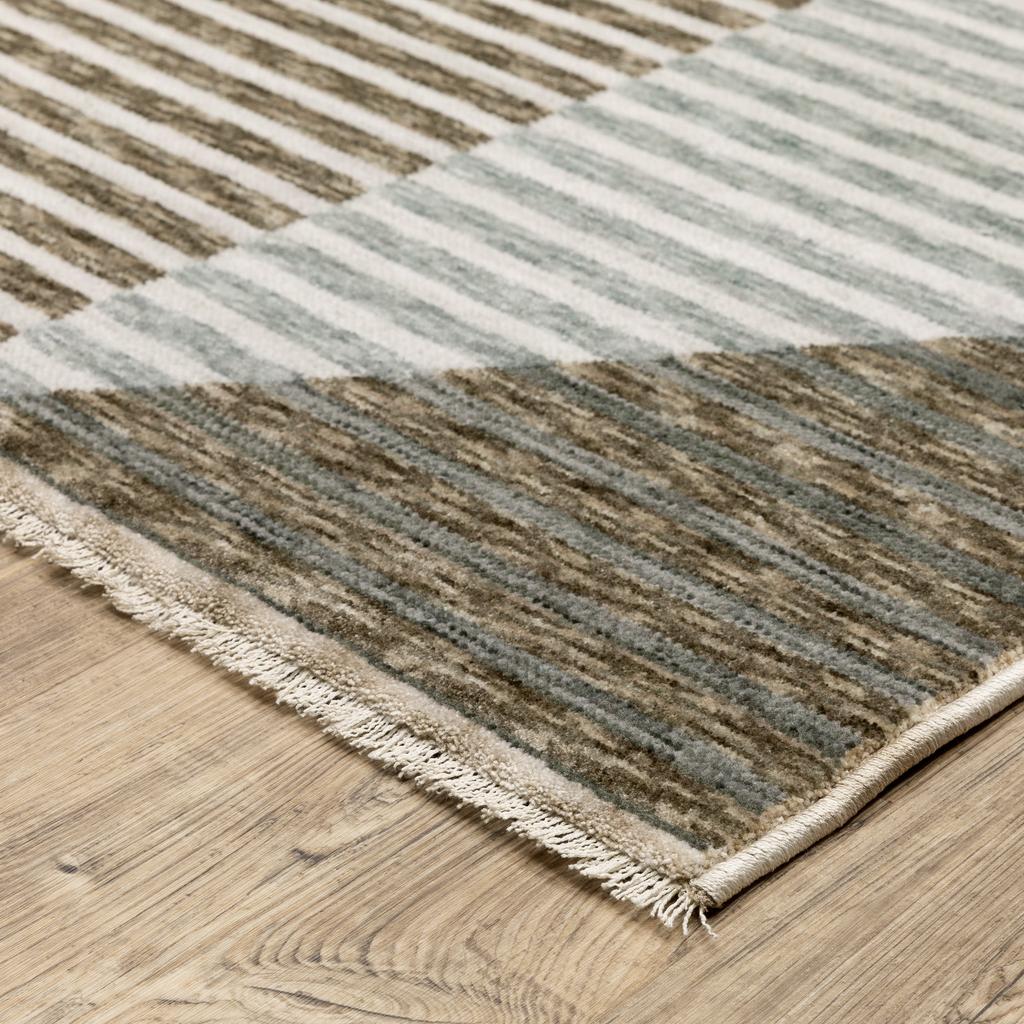 Oriental Weavers Echo ECH04 Beige Rectangle Indoor Runner Stripe Pattern-