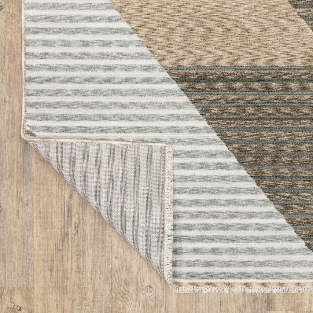 Oriental Weavers Echo ECH04 Beige Rectangle Indoor Runner Stripe Pattern-