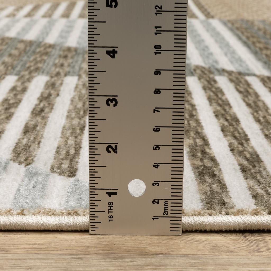 Oriental Weavers Echo ECH04 Beige Rectangle Indoor Runner Stripe Pattern-