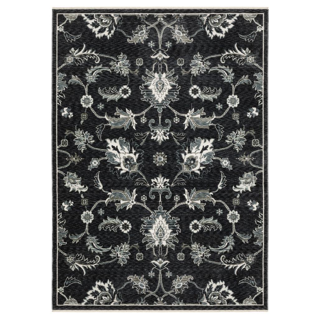 Oriental Weavers Echo ECH05 Blue Rectangle Indoor Area Rug Floral Pattern-