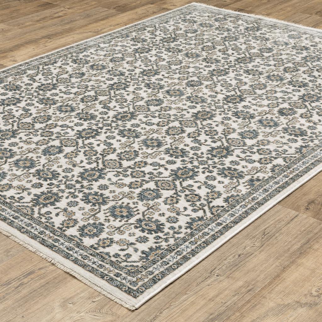 Oriental Weavers Echo ECH06 Ivory Rectangle Indoor Area Rug Floral Pattern-