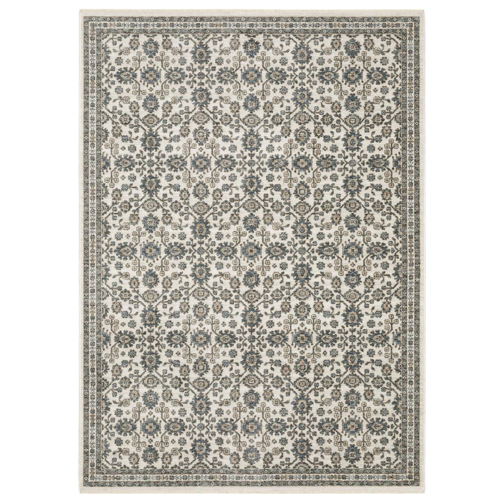 Oriental Weavers Echo ECH06 Ivory Rectangle Indoor Area Rug Floral Pattern-