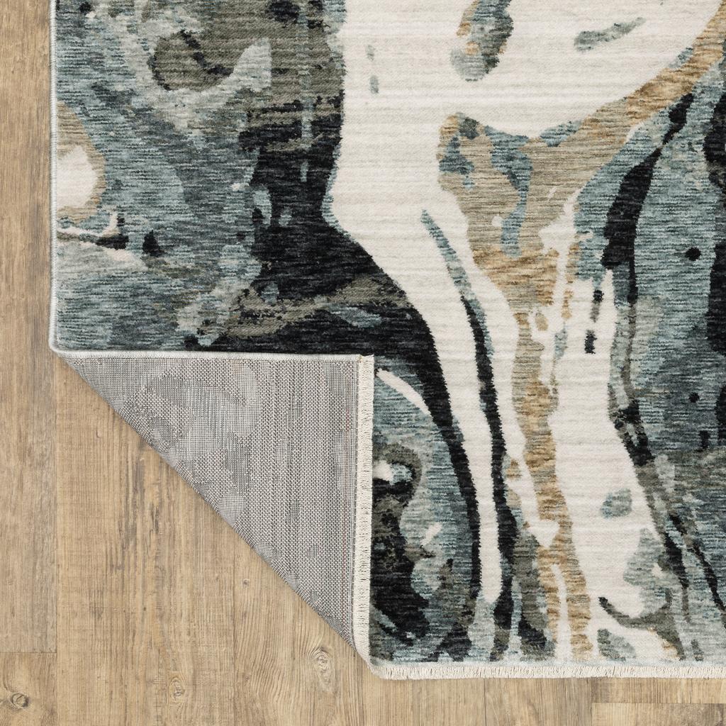 Oriental Weavers Echo ECH07 Blue Rectangle Indoor Area Rug Abstract Pattern-