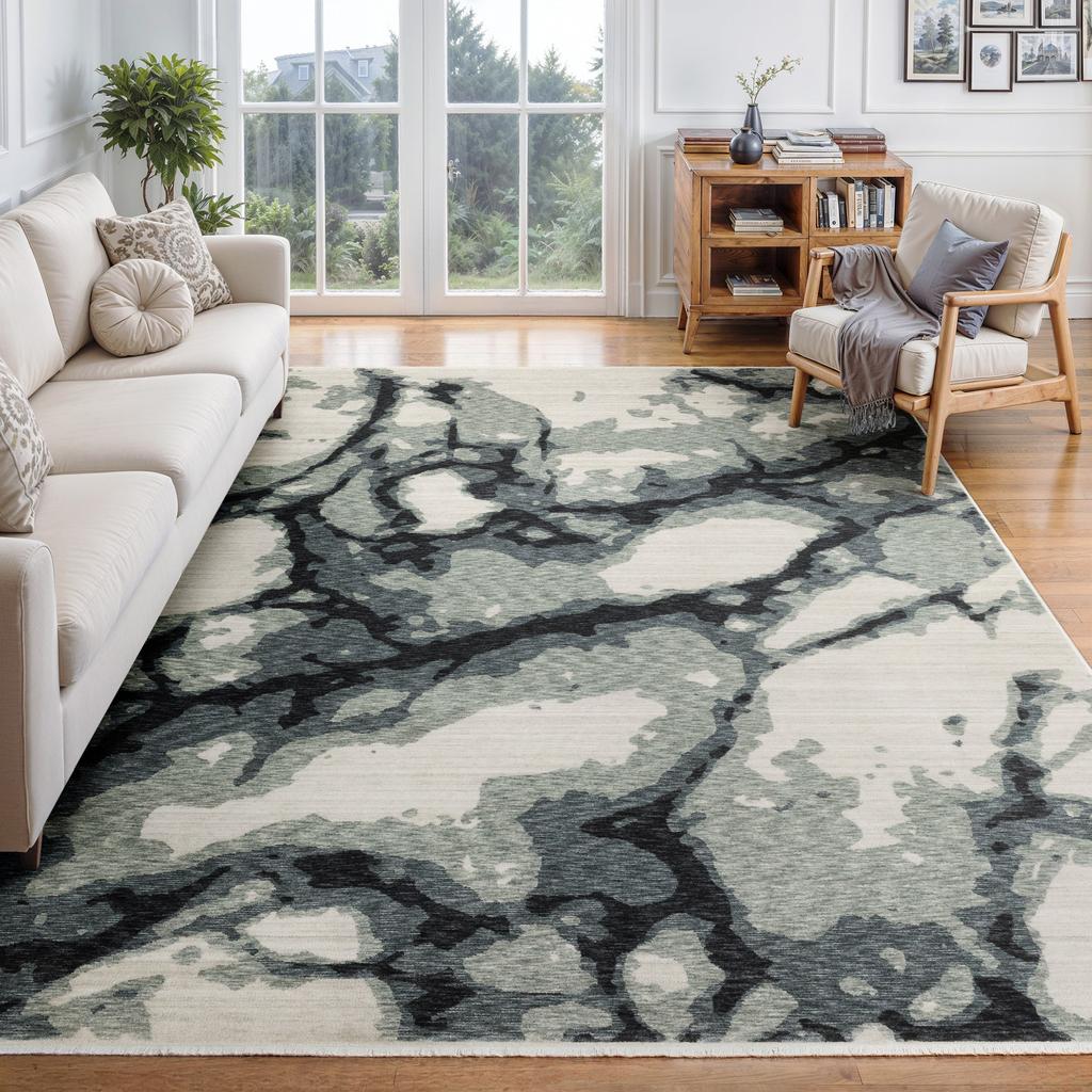 Oriental Weavers Echo ECH08 Blue Rectangle Indoor Area Rug Abstract Pattern-