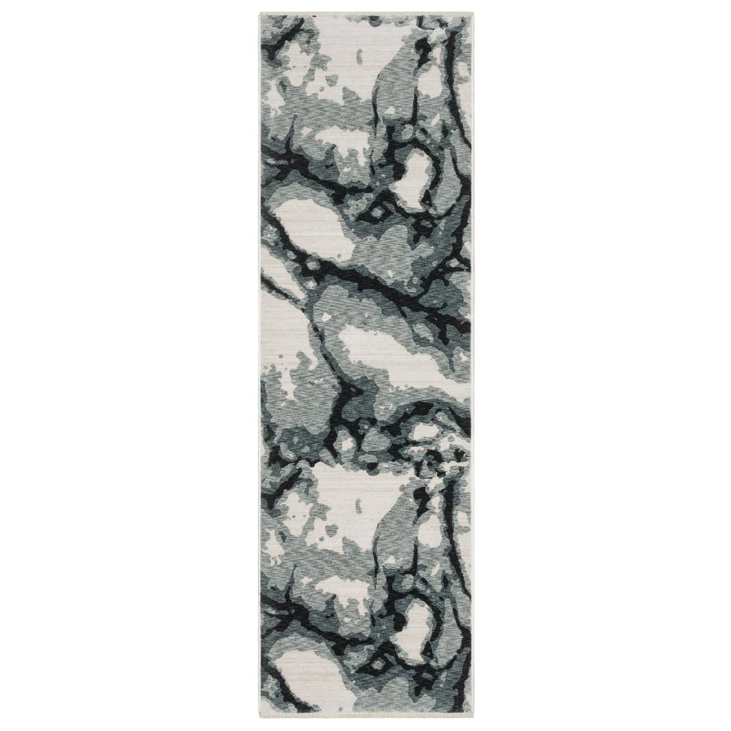 Oriental Weavers Echo ECH08 Blue Rectangle Indoor Runner Abstract Pattern-