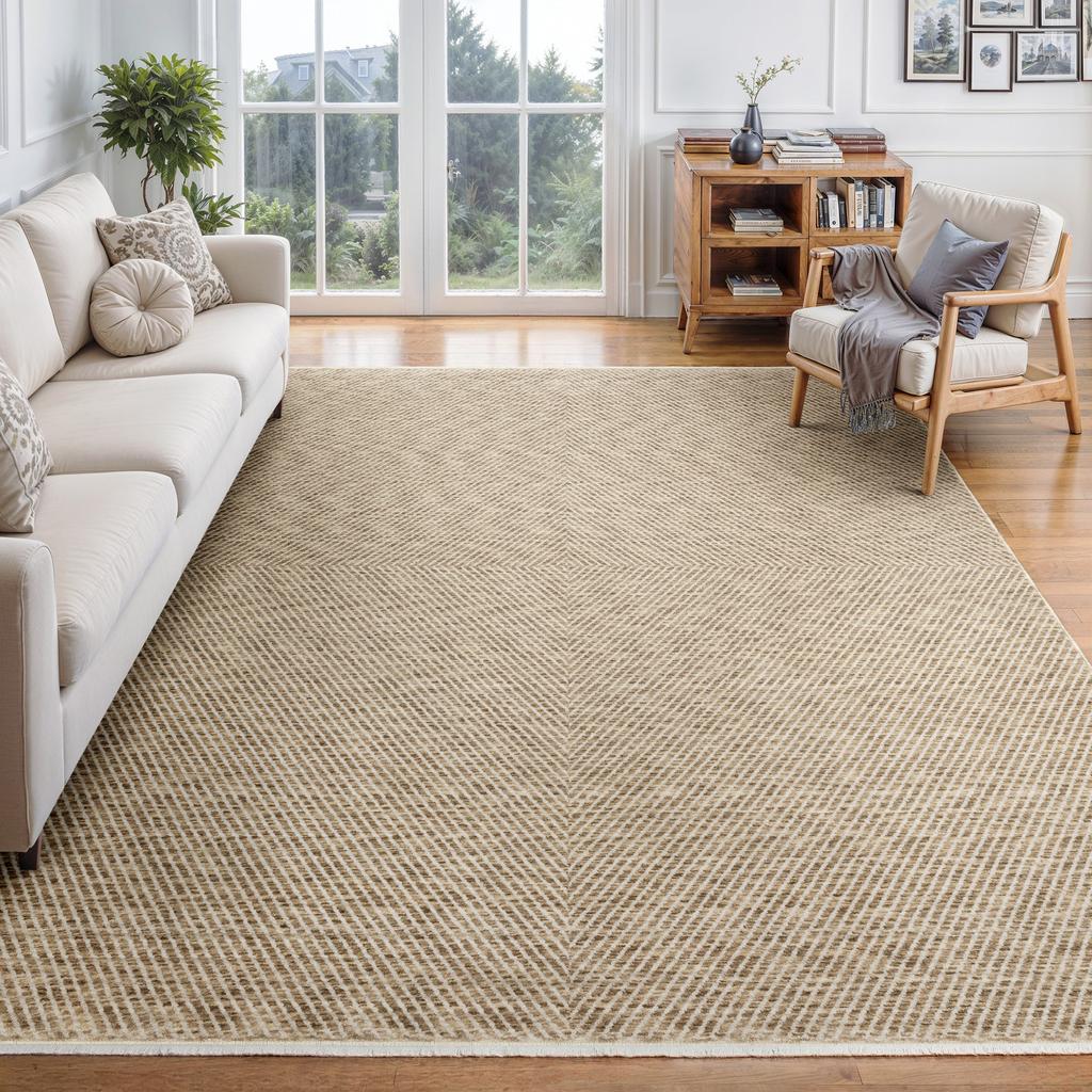Oriental Weavers Echo ECH10 Beige Rectangle Indoor Area Rug Stripe Pattern-
